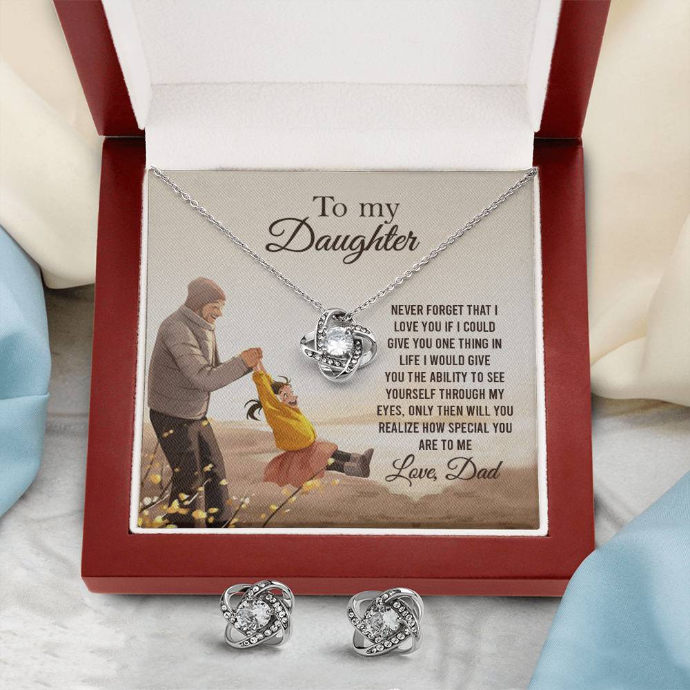 Daughter Necklace Gift from Dad – with Heartfelt Message Card