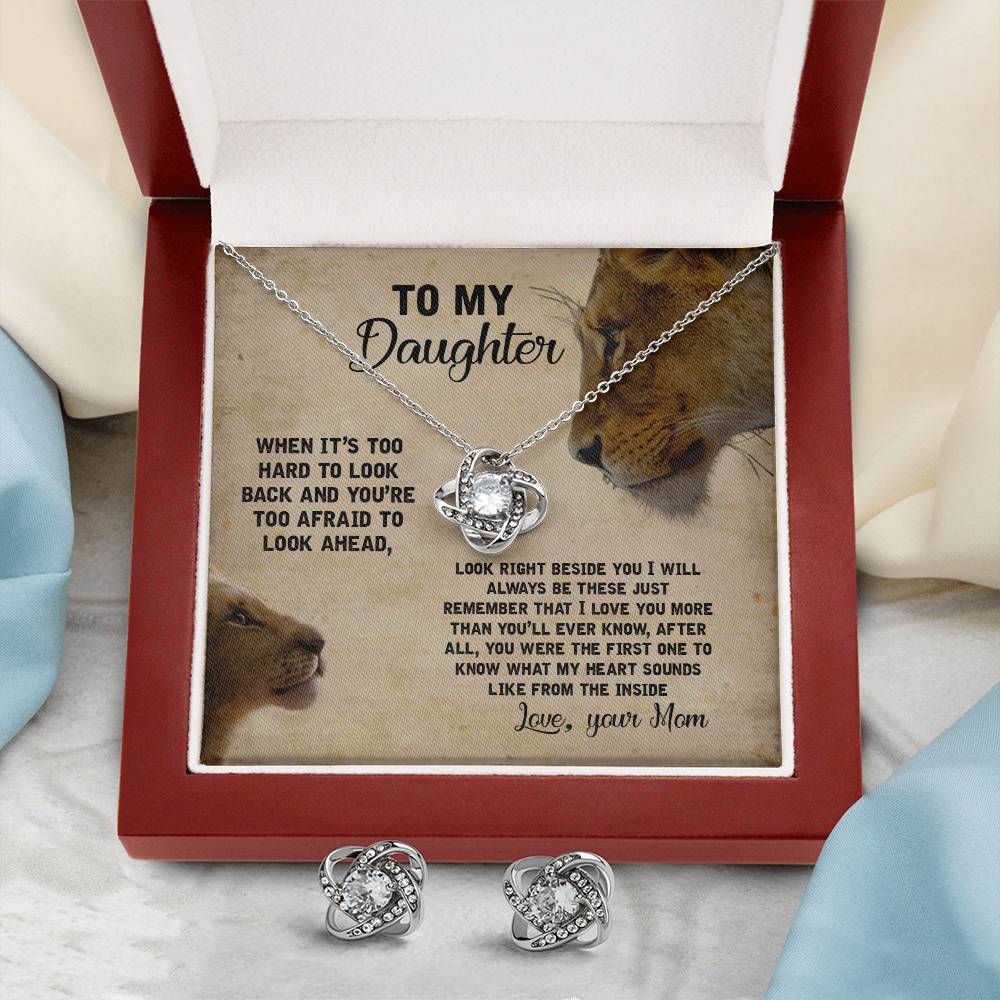 Daughter Necklace Gift from Mom – with Lion Artwork and Heartfelt Message Card