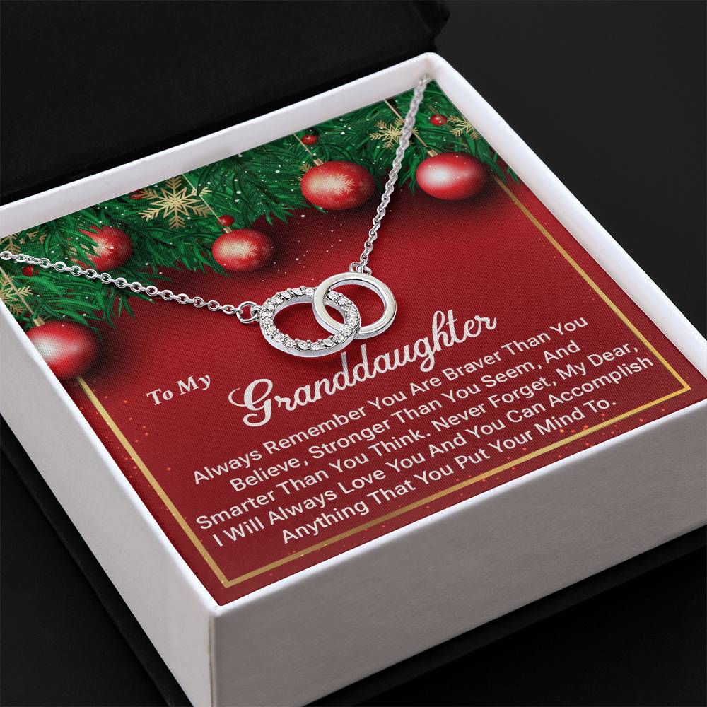 Granddaughter Christmas Necklace Gift Message Card Box