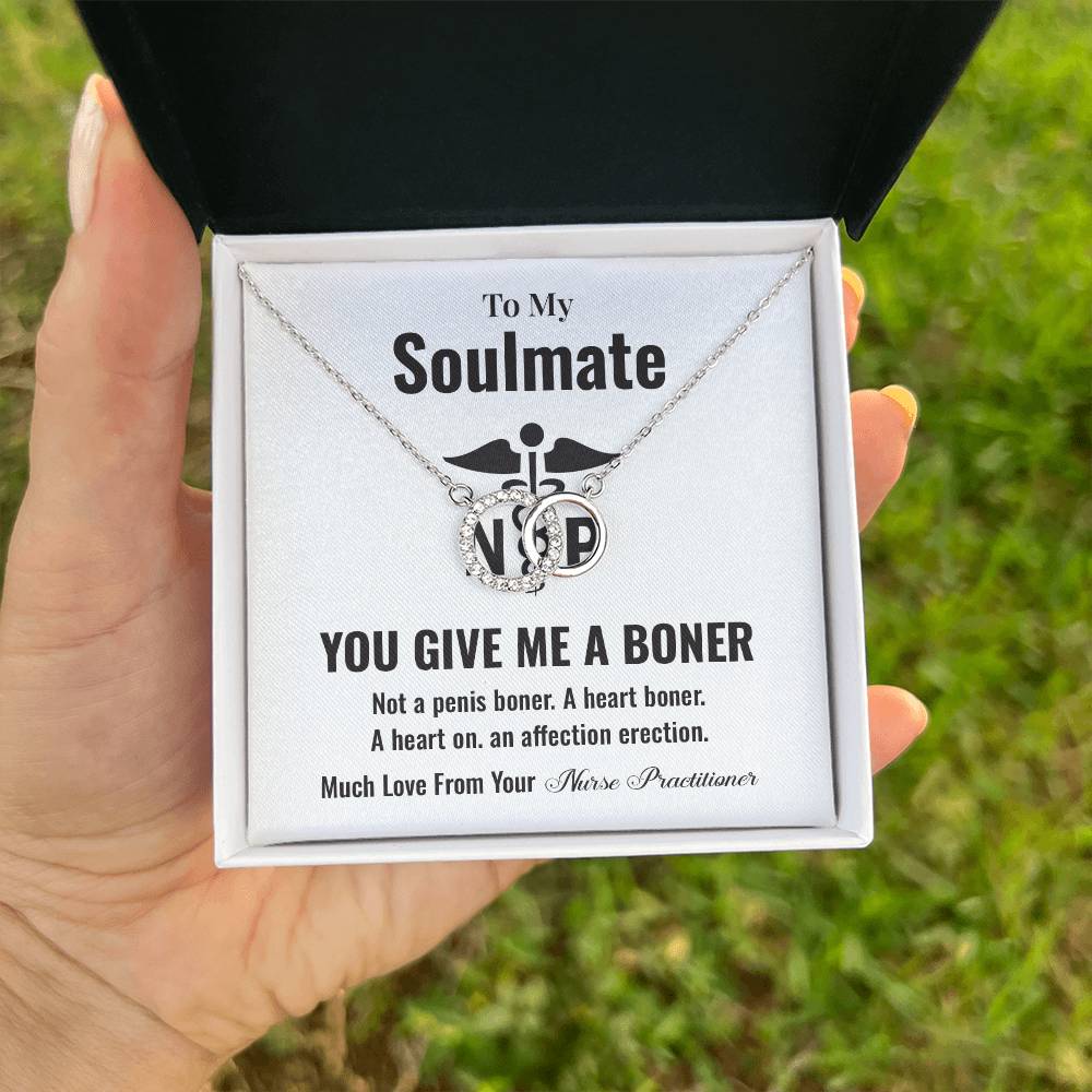 Funny Gift for Soulmate from Nurse – Romantic Necklace with Card
