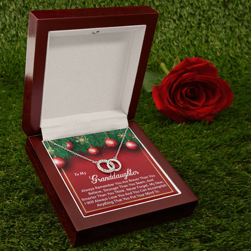 Granddaughter Christmas Necklace Gift Message Card Box