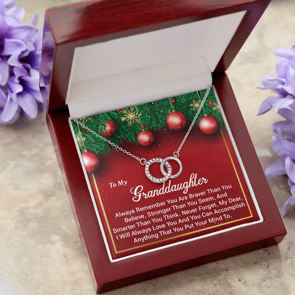 Granddaughter Christmas Necklace Gift Message Card Box