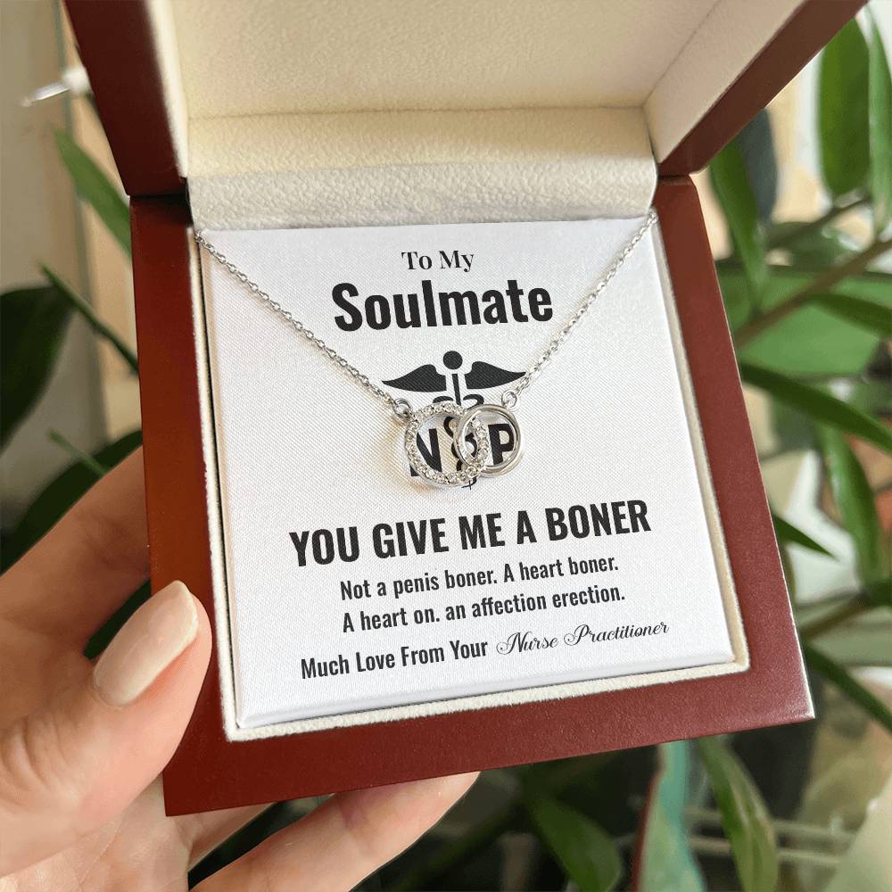 Funny Gift for Soulmate from Nurse – Romantic Necklace with Card