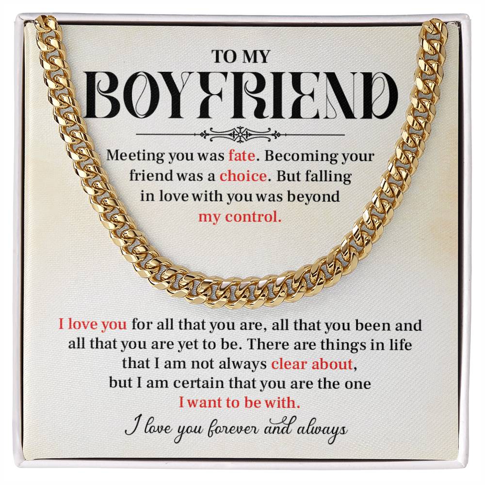 Cuban Necklace Gift for Him – Love Message Box