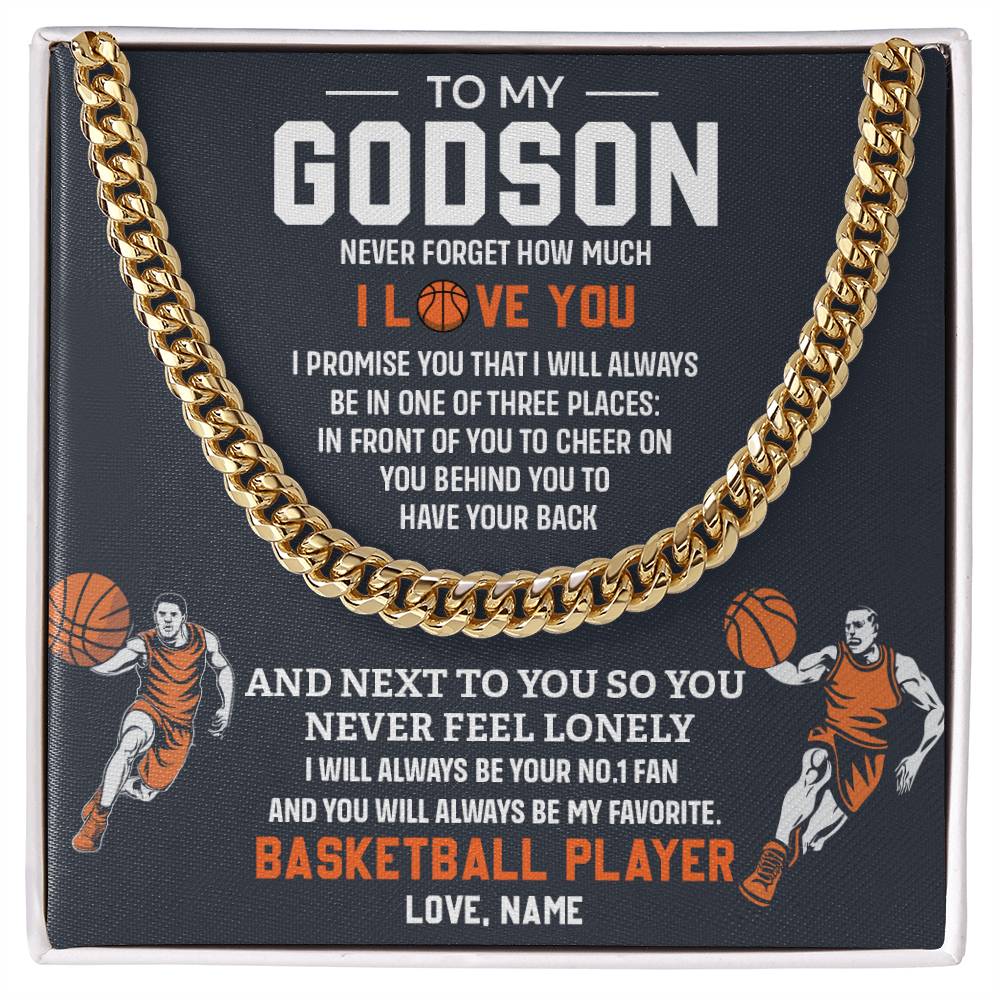 Basketball Gift Necklace for Godson – Message Card