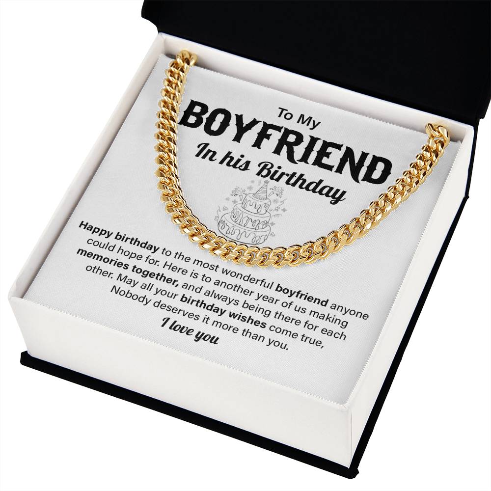 Birthday Necklace Gift for Boyfriend with Card & Box