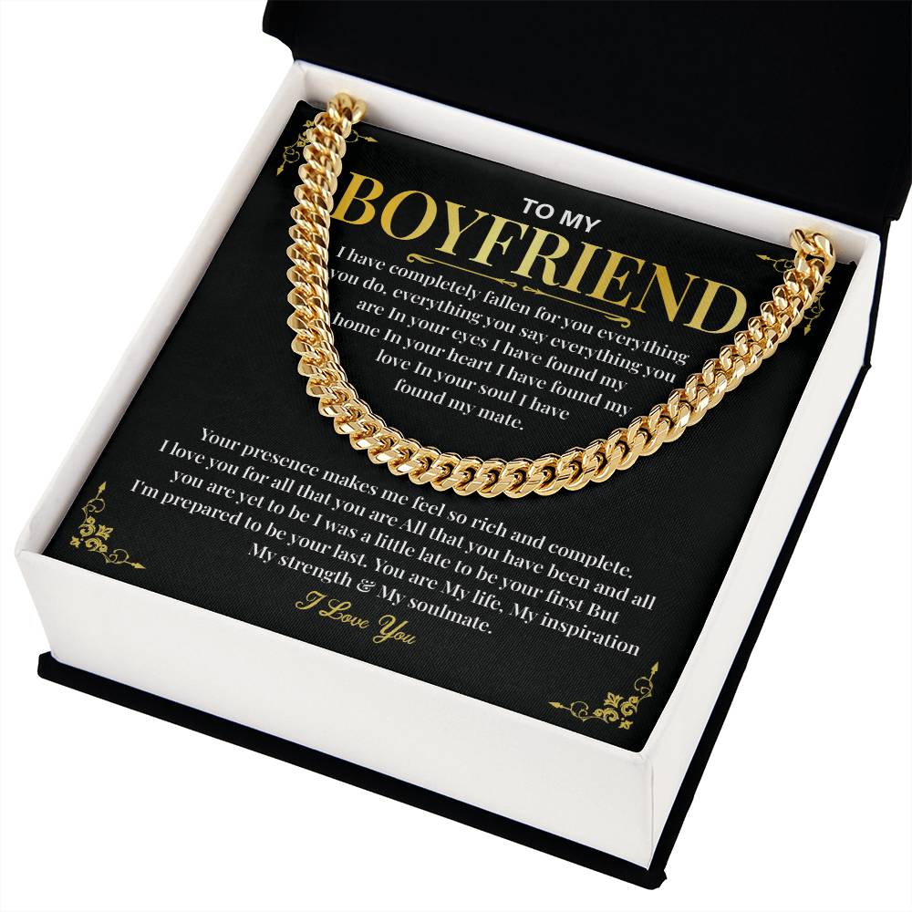 Cuban Chain Gift for Boyfriend – Love Message Card