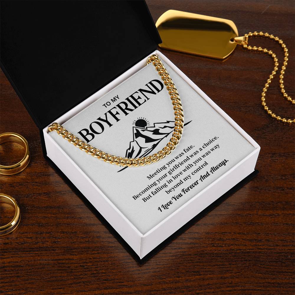 Boyfriend Chain Gift for Him with Message Card and Box