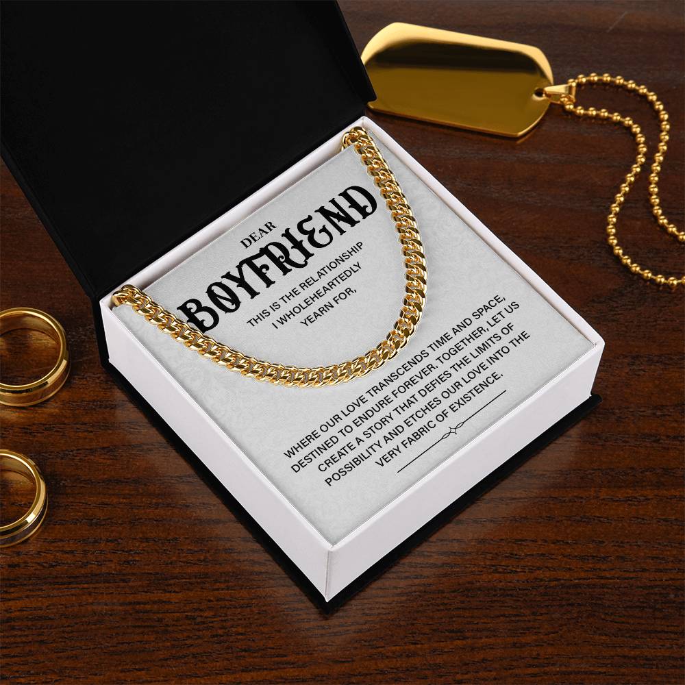 Romantic Cuban Chain Gift for Boyfriend – Love Card