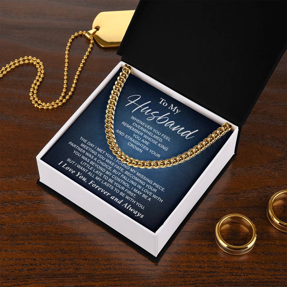 Romantic Husband Cuban Chain Gift with Card