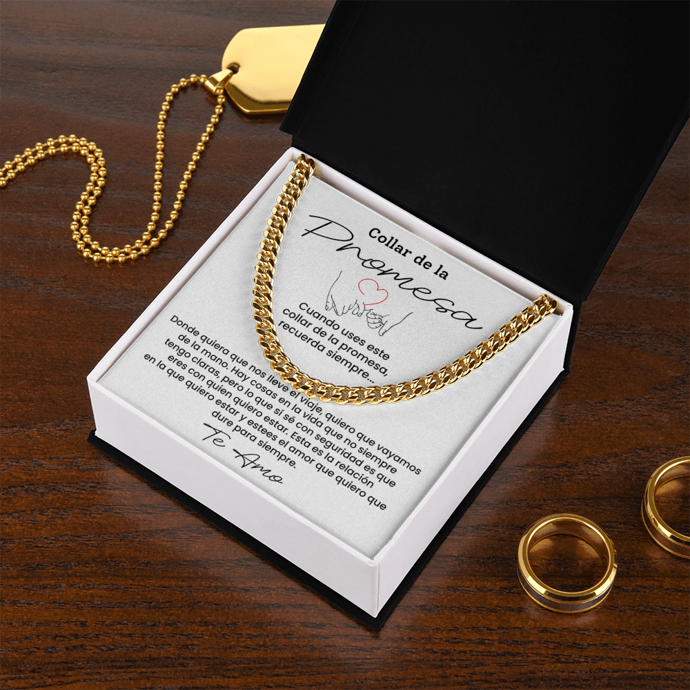 Collar de la Promesa - Regalo Perfecto para Novio, Esposo o Pareja, Mensaje de Amor Eterno para San Valentín y Aniversarios