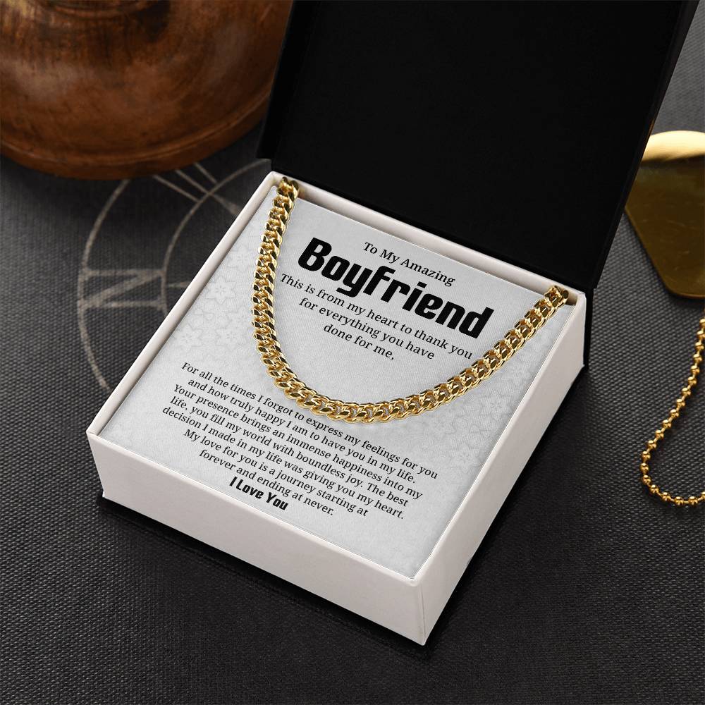 Appreciation Necklace for Boyfriend with Card