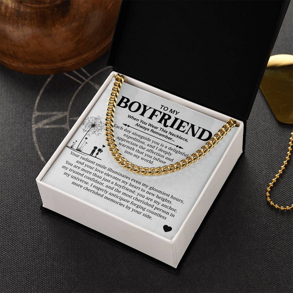 Boyfriend Necklace Gift with Message Card & Gift Box
