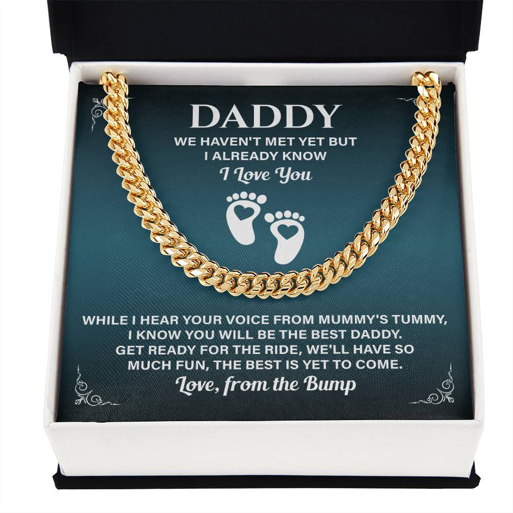 Daddy Necklace Gift From Baby Bump With Message Card