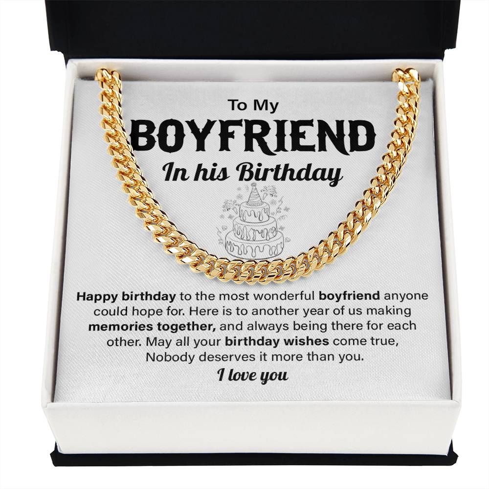 Birthday Necklace Gift for Boyfriend with Card & Box