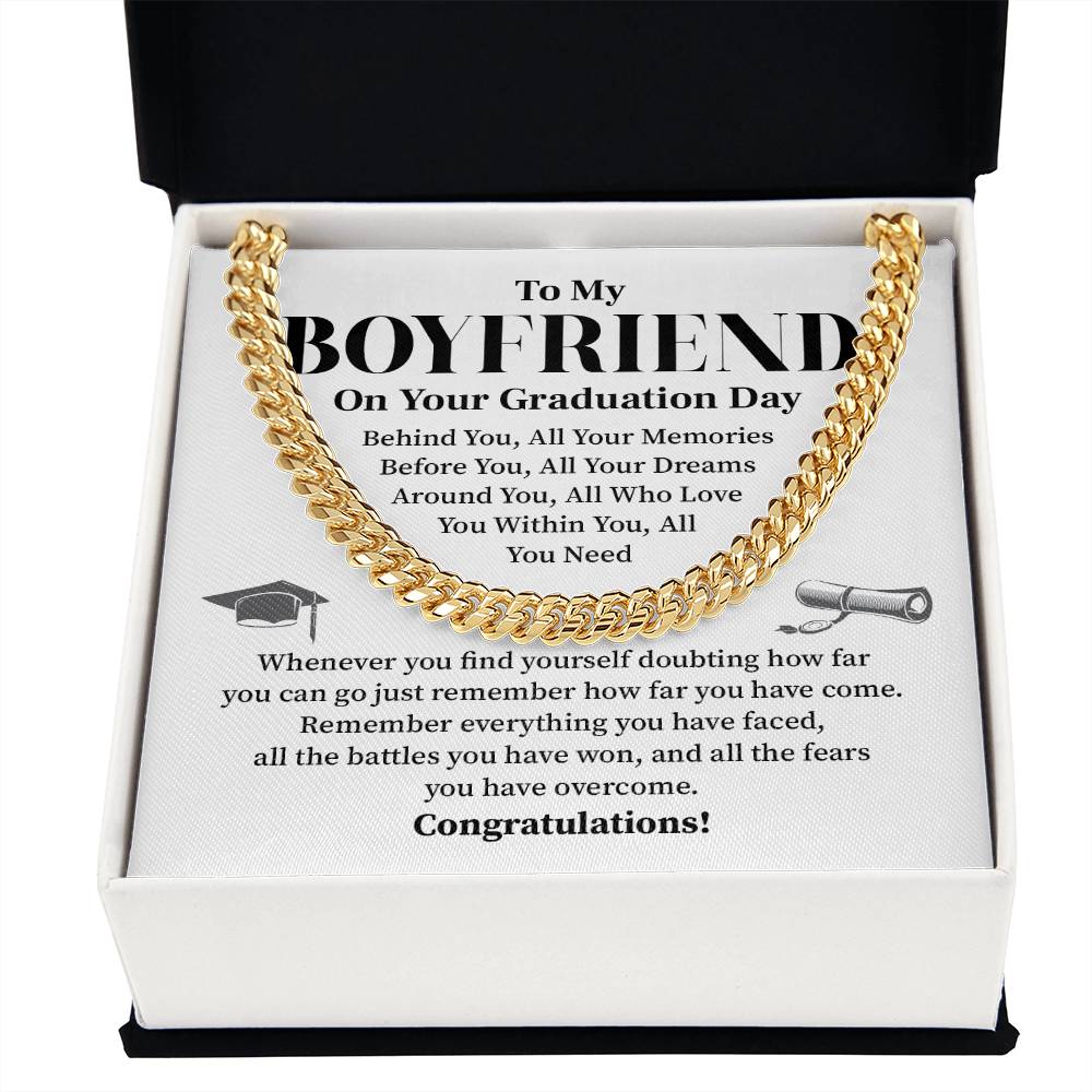 To My Boyfriend Graduation Necklace – Inspirational Gift