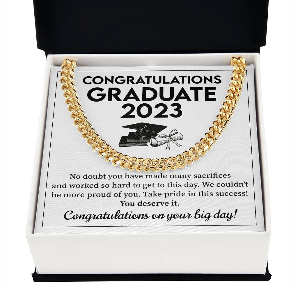Personalized Graduation Cuban Chain Necklace Gift