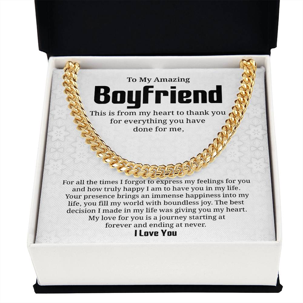Appreciation Necklace for Boyfriend with Card