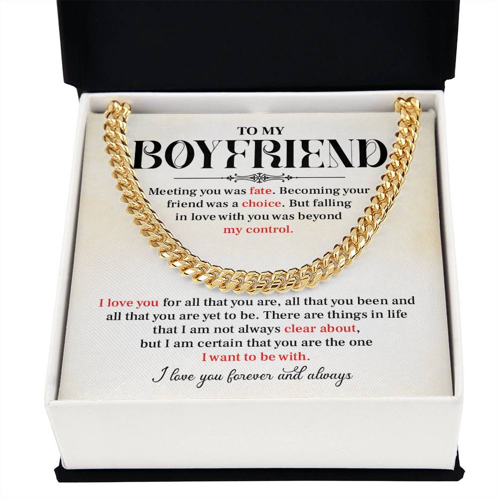 Cuban Necklace Gift for Him – Love Message Box