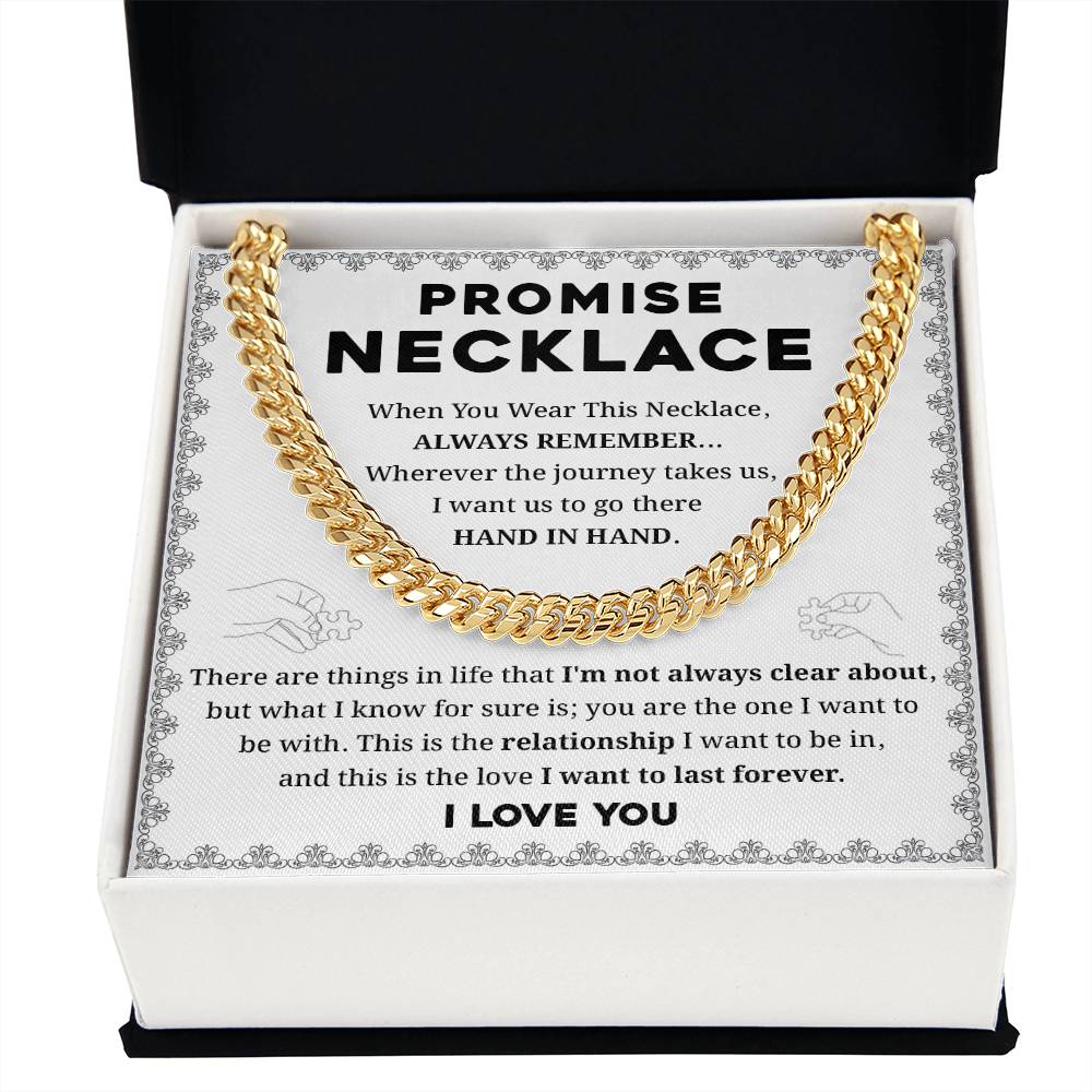 Promise Necklace for Him – Hand in Hand Message Card