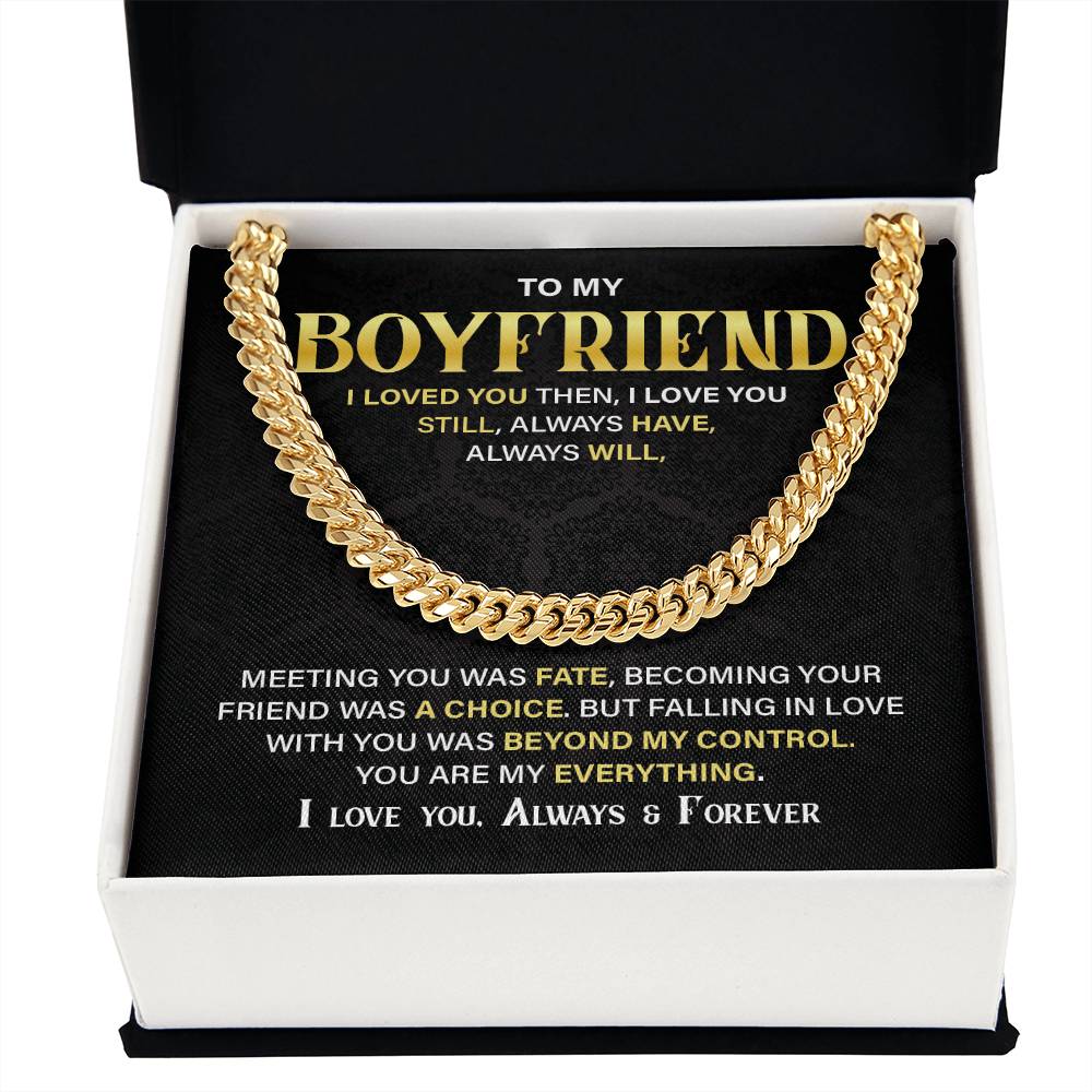 Boyfriend Gift Cuban Chain – Always Love You Message
