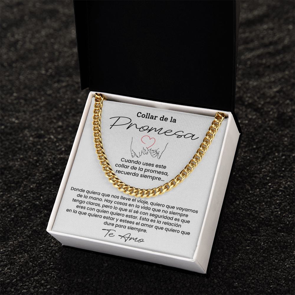 Collar de la Promesa - Regalo Perfecto para Novio, Esposo o Pareja, Mensaje de Amor Eterno para San Valentín y Aniversarios