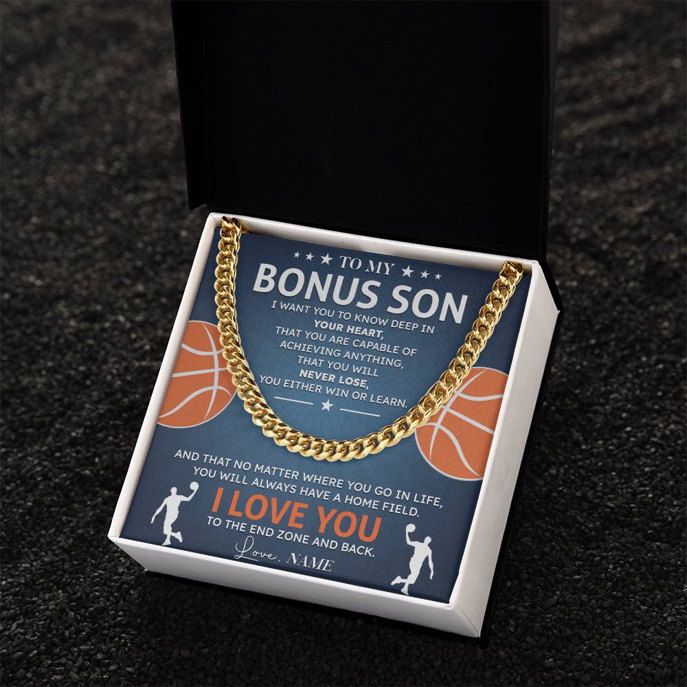 Bonus Son Basketball Necklace with Message Card