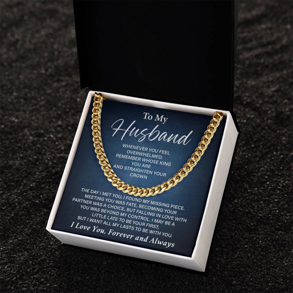 Romantic Husband Cuban Chain Gift with Card