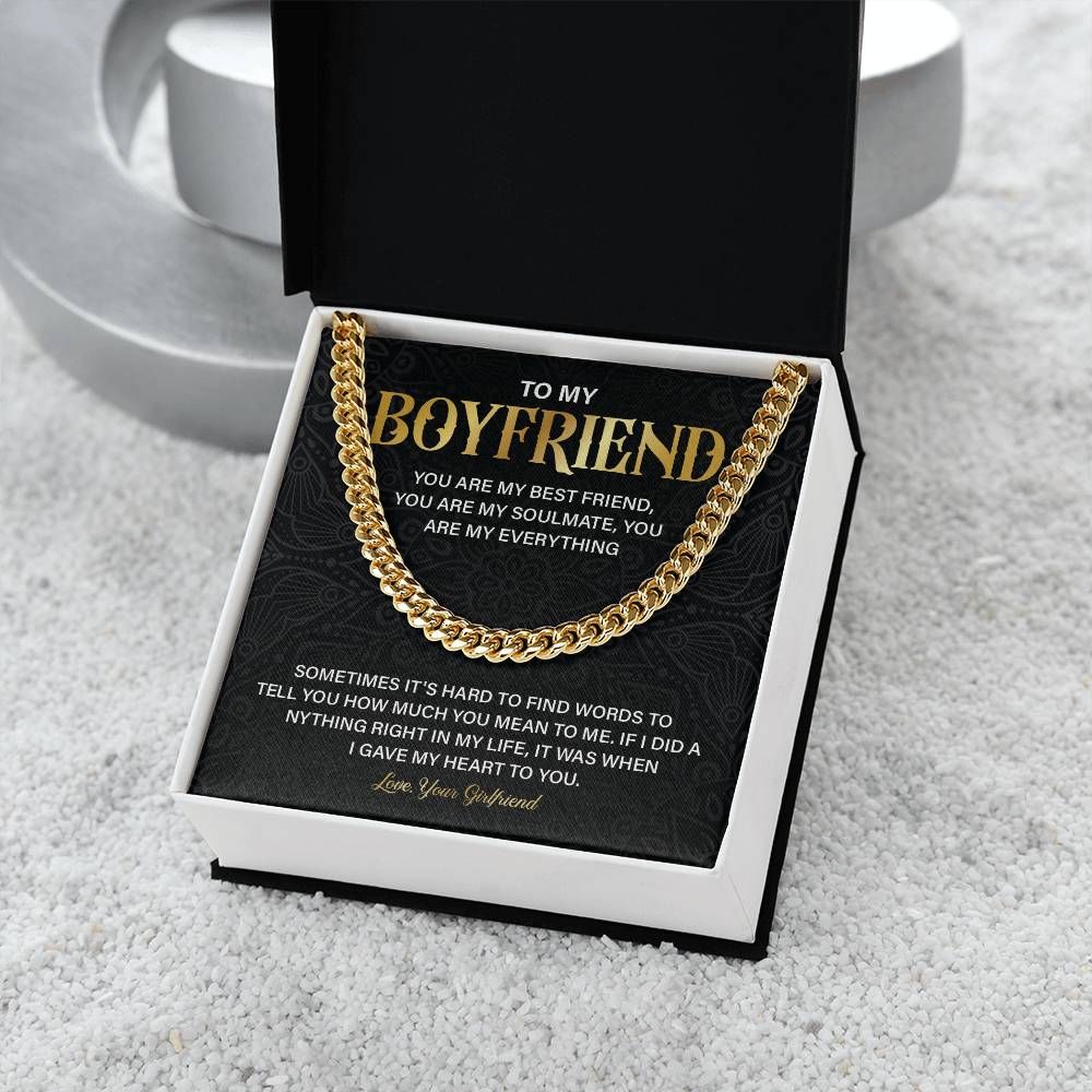 Boyfriend Gift Necklace from Girlfriend with Gift Box