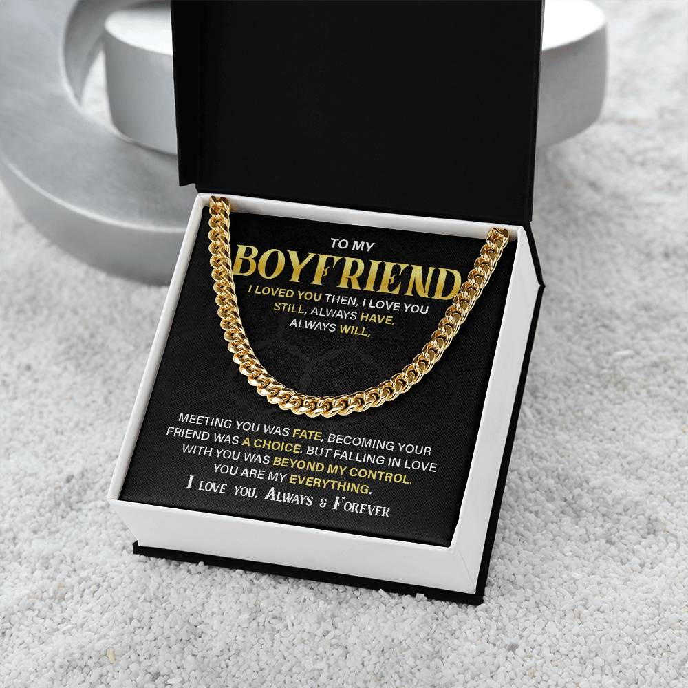 Boyfriend Gift Cuban Chain – Always Love You Message