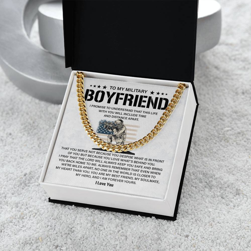 Military Boyfriend Necklace with Message Card