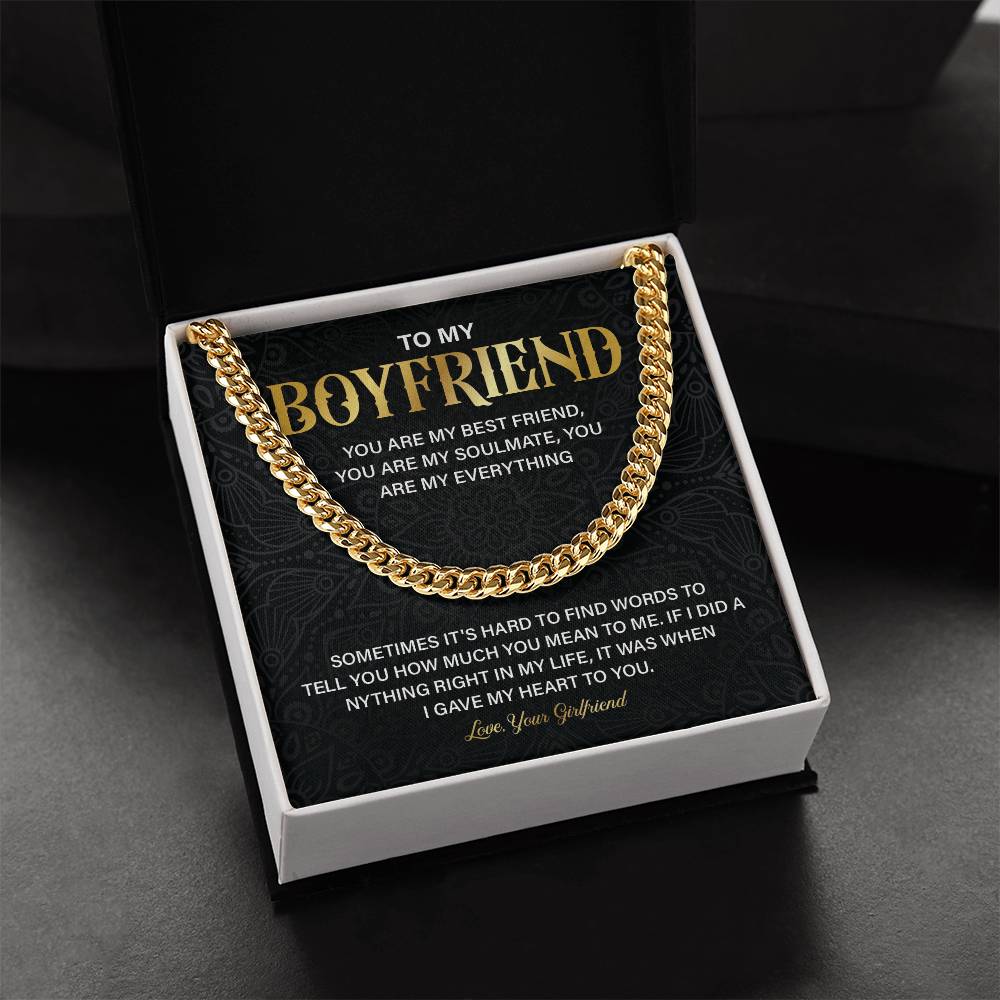 Boyfriend Gift Necklace from Girlfriend with Gift Box
