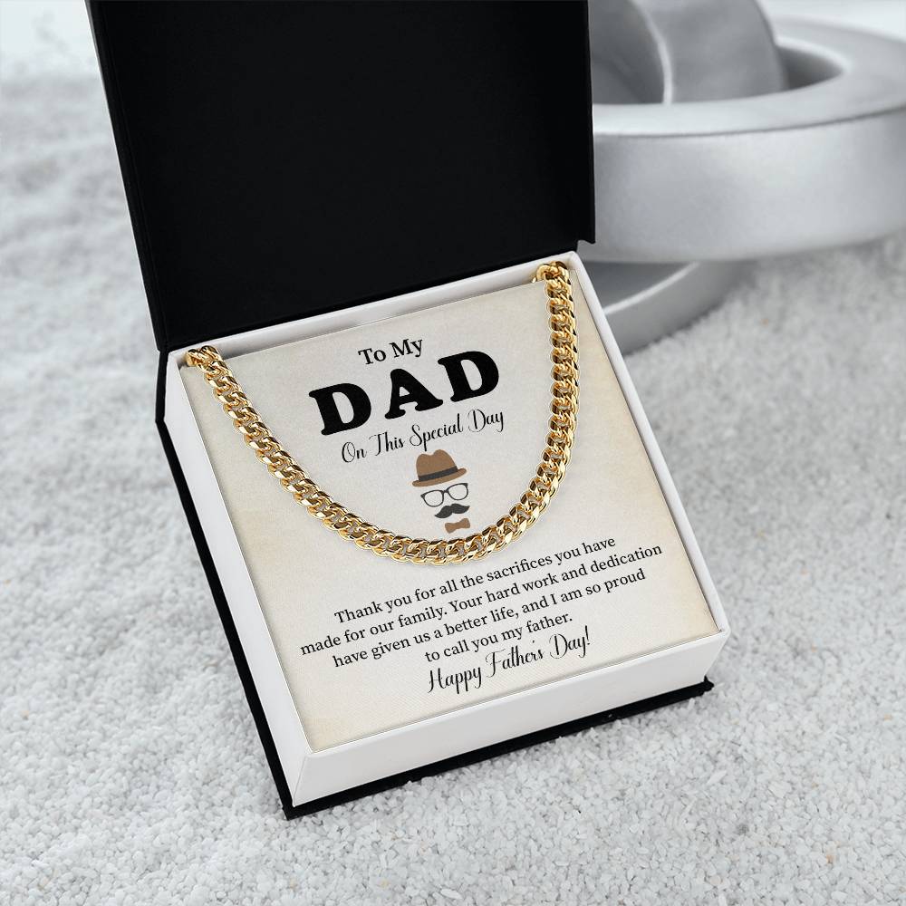 To My Dad Necklace, Gift For Dad On Father’s Day