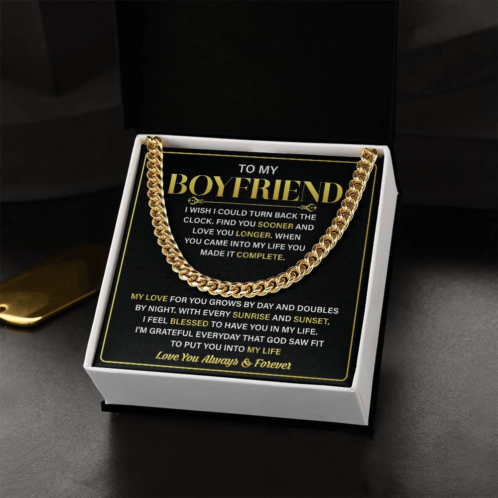 Romantic Boyfriend Necklace Gift with Message Card