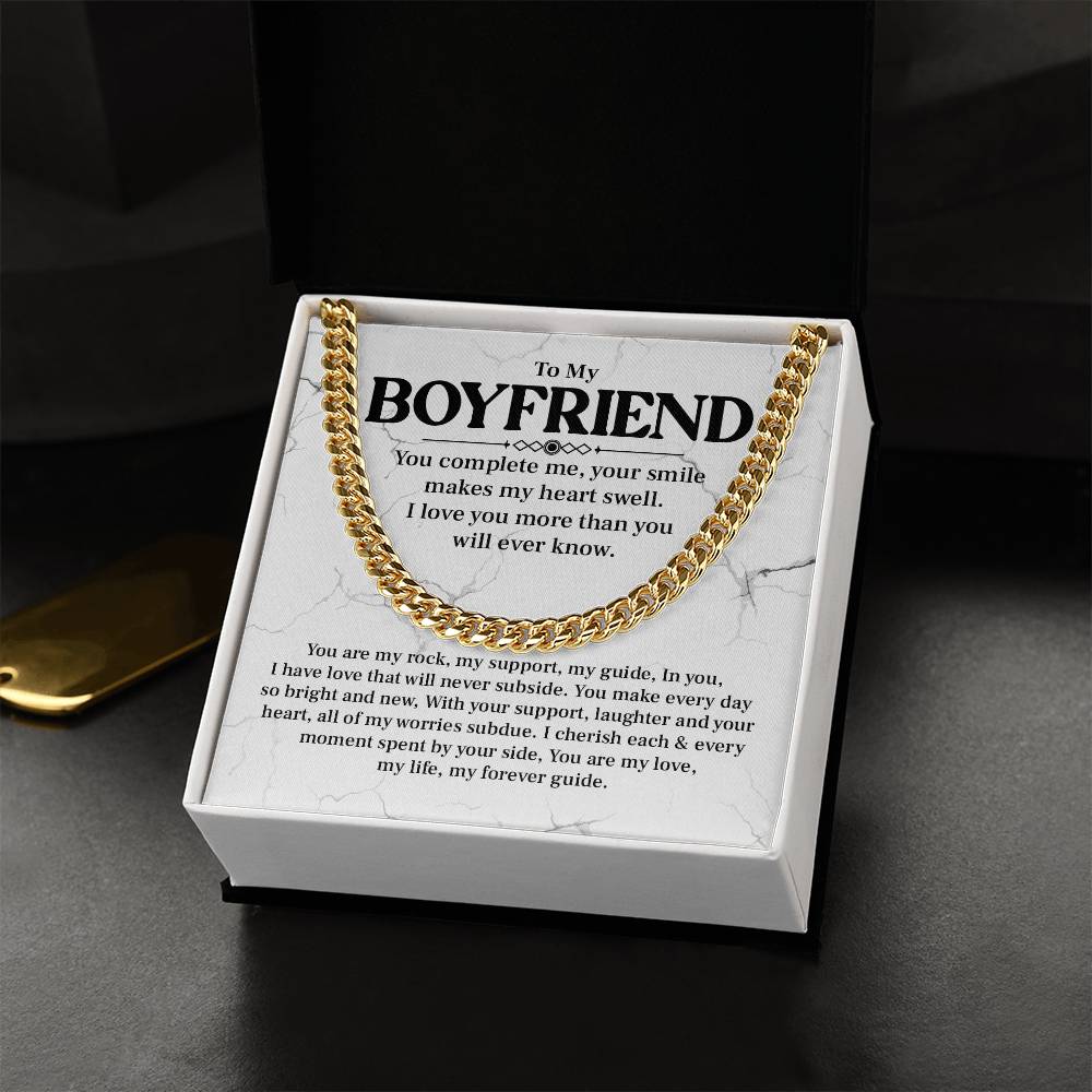 Boyfriend Cuban Chain Gift – Romantic Love Message