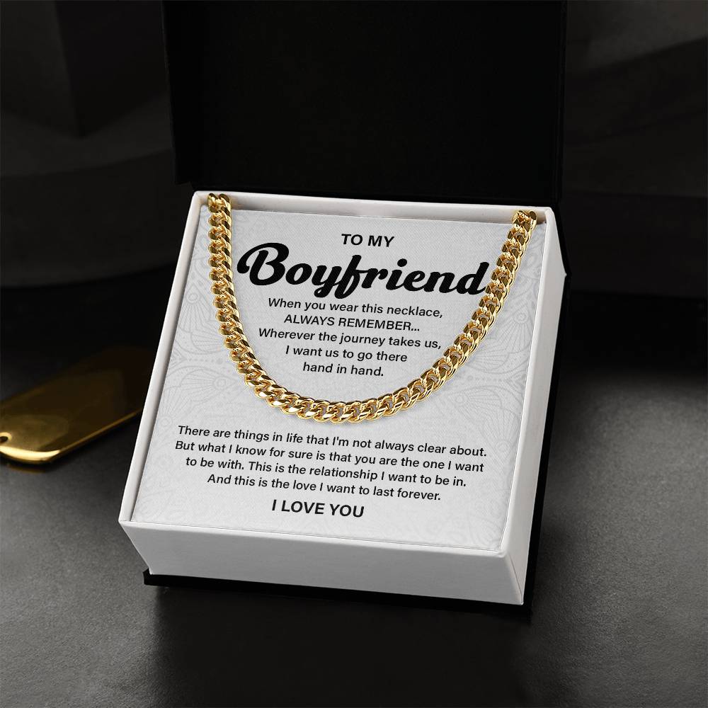 Romantic Cuban Chain for Boyfriend with Gift Box