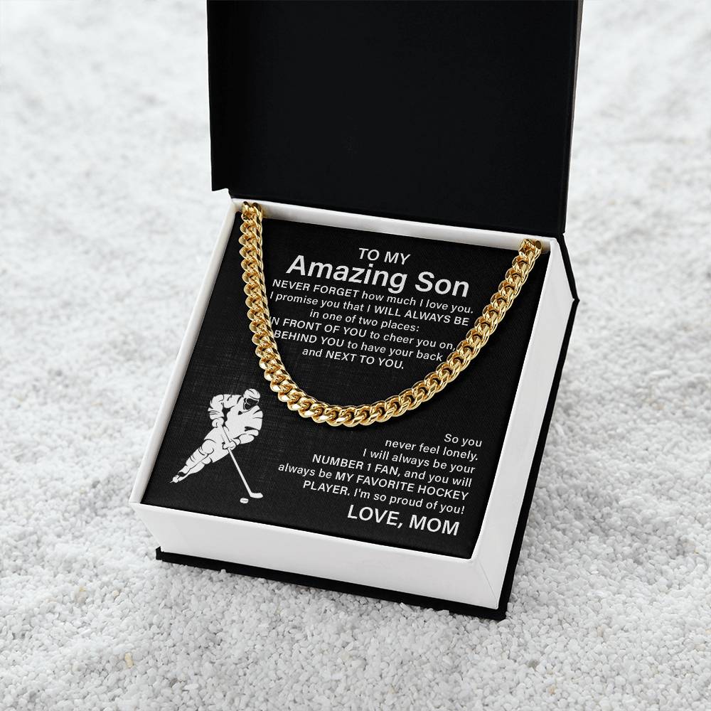 To My Amazing Son Never Forget That How Much I Love You - Stainless Steel Cuban Link Chain For Man