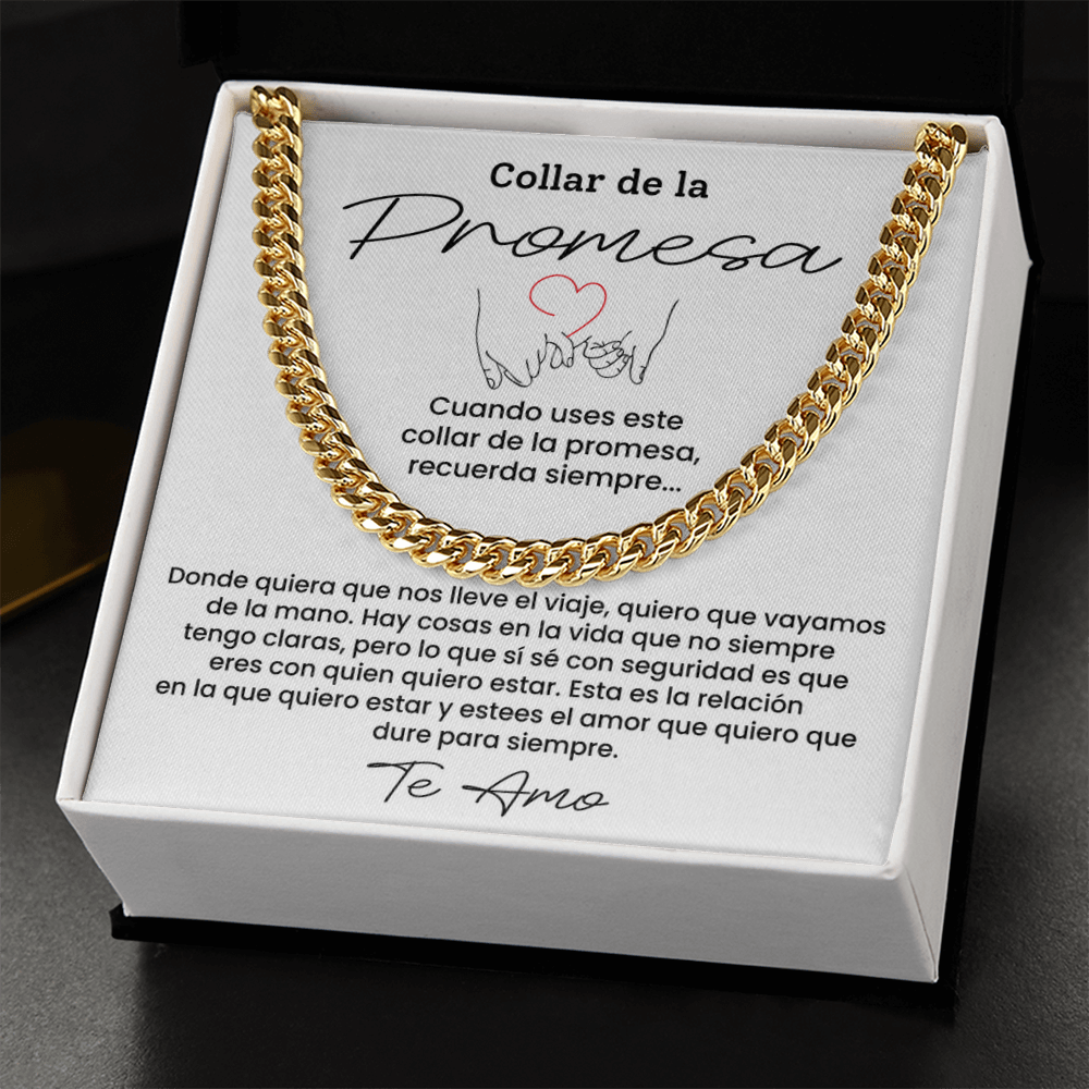 Collar de la Promesa - Regalo Perfecto para Novio, Esposo o Pareja, Mensaje de Amor Eterno para San Valentín y Aniversarios