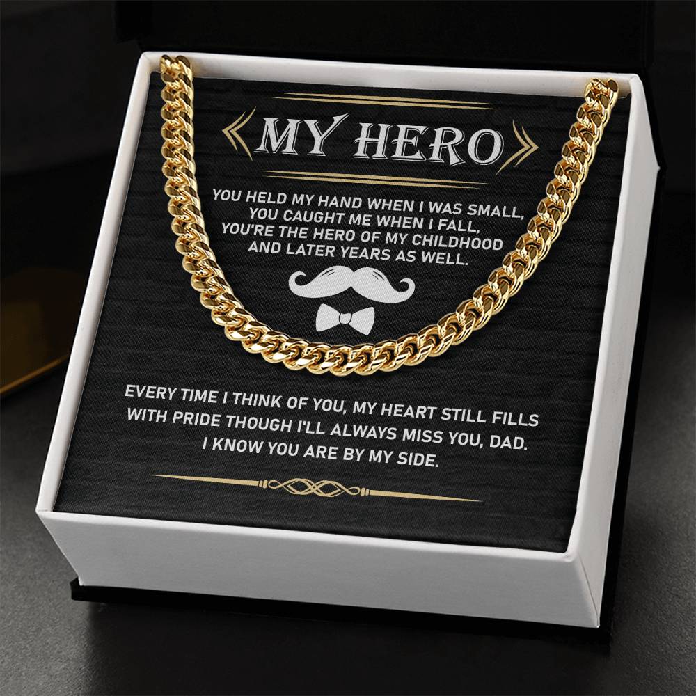 My Hero Memorial Chain Gift for Dad with Inside card from Son