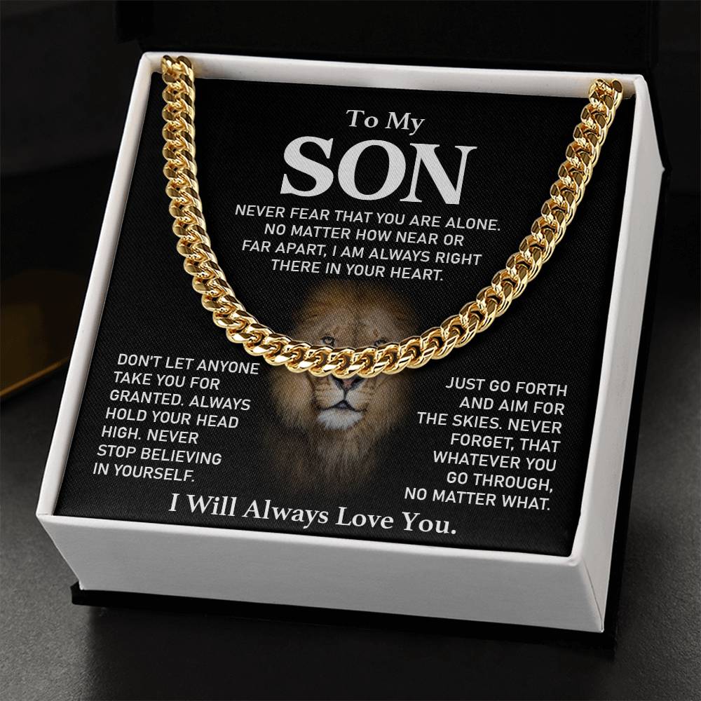 Inspirational Necklace Gift for Son – Lion Message Card for Strength