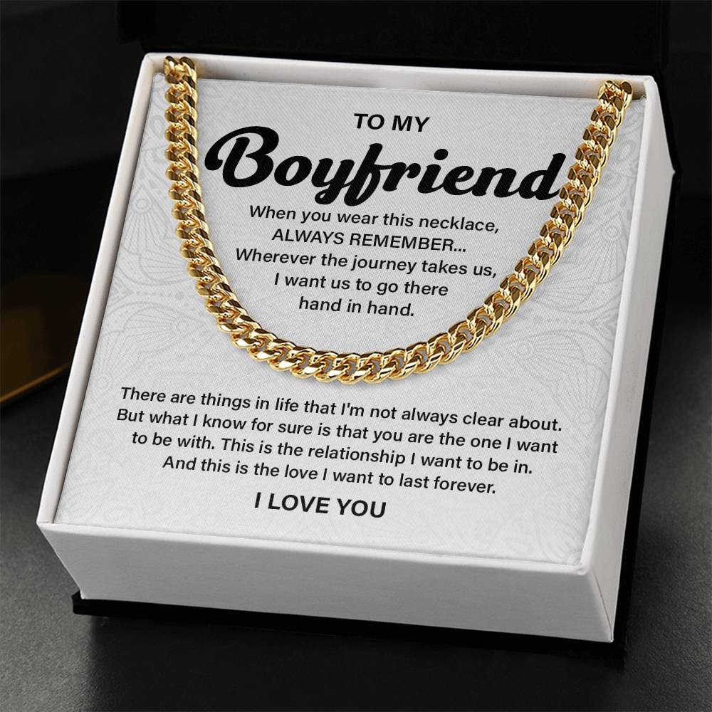 Romantic Cuban Chain for Boyfriend with Gift Box