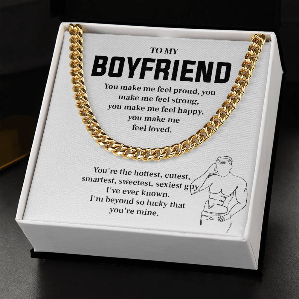 Hot Boyfriend Cuban Chain with Message Card