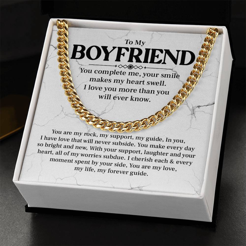 Boyfriend Cuban Chain Gift – Romantic Love Message