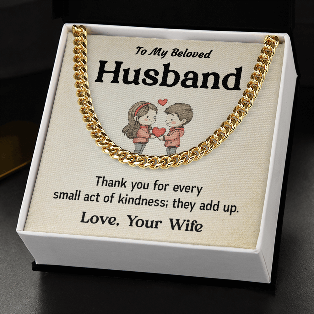 Husband Cuban Chain Necklace Gift Cute Couple Message