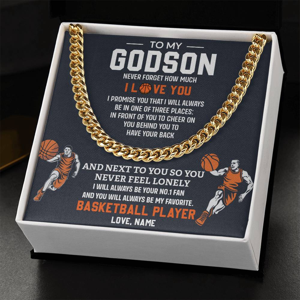 Basketball Gift Necklace for Godson – Message Card