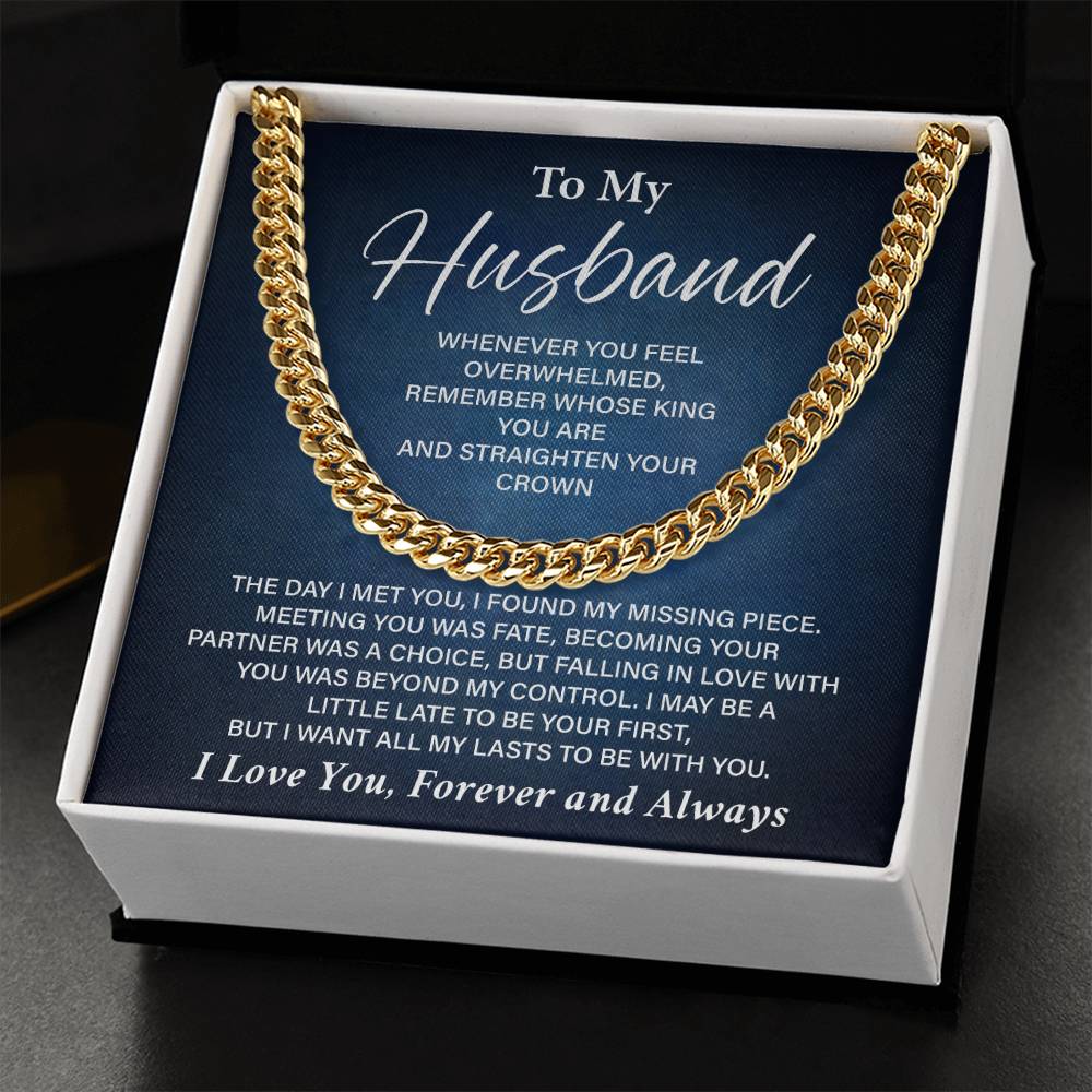 Romantic Husband Cuban Chain Gift with Card