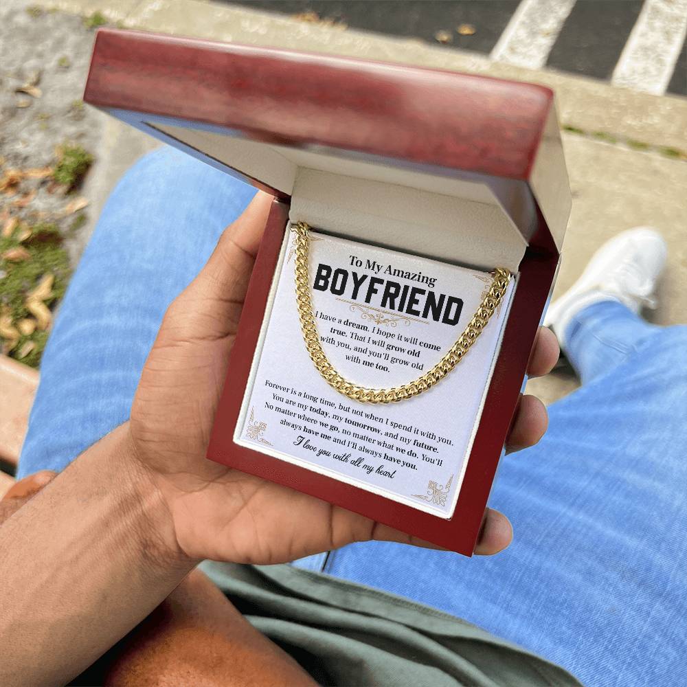 Romantic Gift for Boyfriend – Necklace & Card Set