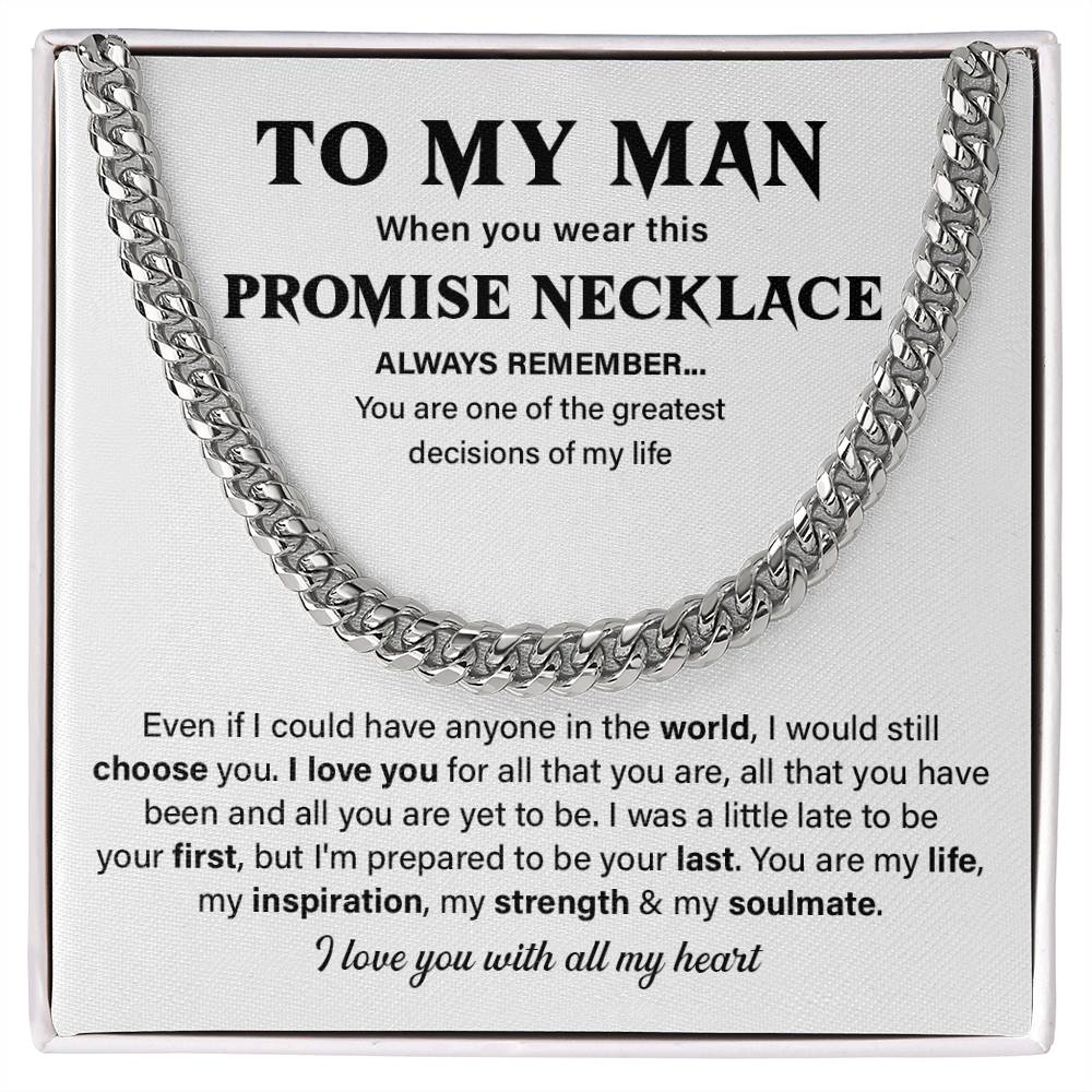 To My Man Promise Necklace – I Choose You Gift