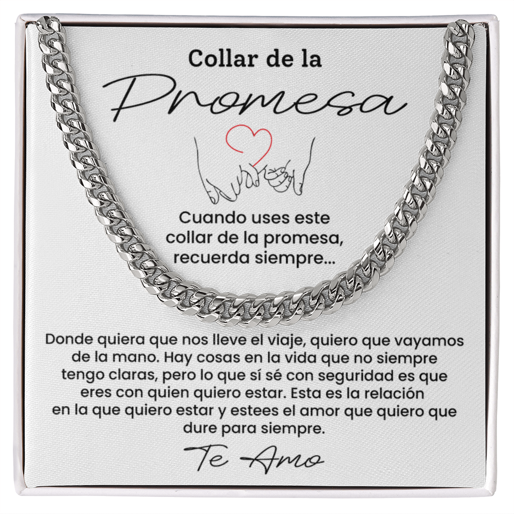 Collar de la Promesa - Regalo Perfecto para Novio, Esposo o Pareja, Mensaje de Amor Eterno para San Valentín y Aniversarios