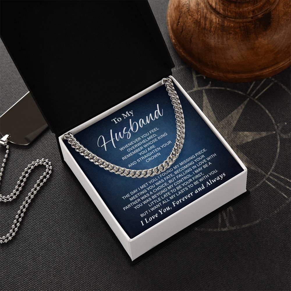 Romantic Husband Cuban Chain Gift with Card